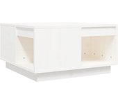 vidaXL Mesa de centro madera maciza de pino 60x61x32,5 cm Natural, Blanco, Gris Mesita de Salón o Comedor o Auxiliar Mesa de Café Meuble Salón