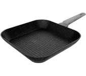 Cecotec 3152 Polka Exclusive 28 Grill Wood&Rock. Grill con Diámetro de 28 cm Mango frío de Baquelita Aluminio Forjado Revestimiento Antiadherente Teflon