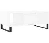 vidaXL Mesa de centro madera contrachapada 90x50x36,5 cm Blanco, Negro, Blanco brillante Mesita de Salón o Comedor o Auxiliar Mesa de Café Meuble Salón