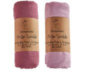 Kangobaby #My Soft Life# 2pcs Set 100% Cotton Baby Muslin Swaddle Blanket Newborn Bath Towel Infant Wrap