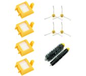 MIRTUX Kit para Roomba serie 700: 4 filtros, 1 Kit de cepillos centrales y 4 cepillos laterales