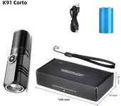 Super Bright XHP50 Mini LED Flashlight USB Rechargeable Zoom Aluminum Alloy Tactical Flashlight for Outdoor Camping Fishing