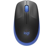 Logitech m190 full size raton inalambrico usb 1000dpi - 3 botones - gran tamaño - uso ambidiestro - color negro/azul