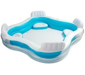 Intex - PISCINA HINCHABLE CON ASIENTOS 229X229X66 CM  990 L familiar verano jardin
