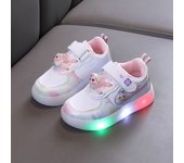 Disney Kids Girls Shoes Children Sneakers Girls Elsa Frozen Princess Casual Sport Student Shoes LED Lights Shoes Size 21-30