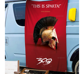 300 Spartans Warrior Last Spartan Helmet Creative Pattern Hanging Flag Polyester Printed Banner Hand Pulled Flag