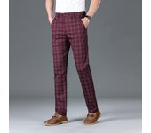 Luxury Brand Men's Stripe Plaid Casual Pants Men Army Green Four Seasons High Quality Business Trousers Men's Slim Straight Pant