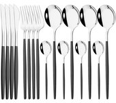 SSITO 16PCs Cuchillo, Cuchillo, Cubierta Juego de Vajilla de Cena de Maple Inoxidable Rosa