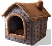 Caseta para perros, cama portátil para gatos de interior con cojín extraíble, cueva lavable 3 en 1 para mascotas, extraíble y plegable, antideslizante.