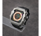 Luxury Modification Kit For Apple Watch Ultra 2 49mm 45mm 44mm Stainless Steel Case For IWatch 9 8 7 6 Crystal Button Sport Band