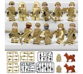 Kit de construcción de 12 minifiguras, juego de bloques de construcción militares, juguetes de soldados del ejército, armas y figuras.
