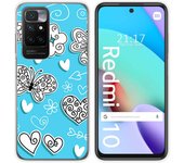 Funda Silicona para Xiaomi Redmi 10 (2021/2022) diseño Mariposas Dibujos