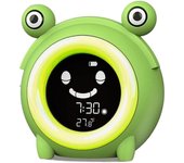 Reloj despertador digital, reloj despertador digital para niños con forma de rana, luz de noche que detecta la temperatura del sueño de los niños