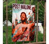 American Singer Star Rapper Post Malone Creative Pattern Hanging Flag Polyester Printed Banner Hand Pulled Flag