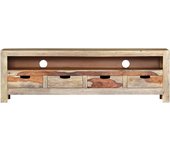 vidaXL Mueble de TV madera maciza de sheesham 130x30x40 cm, Mueble de Salon, Mueble TV, Mueble TV salon, Mesa de TV, Mueble tele