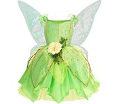 2025 Children Fairy Dress Carnival Cosplay Dress Beauty Flower Fairy Costume Girls Green Dress Princess Dress Up Party Clothing