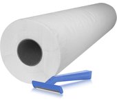 Papel Camilla ECO 59 cm x 70 m + 100 Cuchillas de Afeitar Desechables de Una Hoja para Uso Profesional