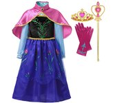 Fancy Queen Elsa Anna Costume Girls Princess Dress Toddler Halloween Cosplay Party Vesidos For 2-10 Years