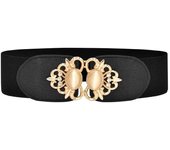 Ladies Fashion Black Wide Belt Decorative Elastic Girdle Heavy Duty Belts