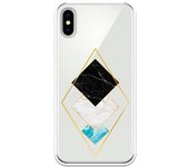 Funda compatible con iPhone X - XS - Rombos Marmol Dorado