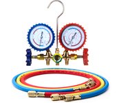 Refrigerant Manifold Gauge Air Condition Refrigeration Set Air Conditioning Tools with Hose and Hook For R404A R410A R22 R134A