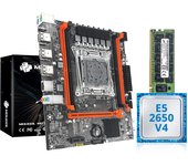 MOUGOL X99 Gaming Motherboard with 2650 V4 CPU Dual Channel DDR4 Memory PCIEx16 LGA2011-3 Support M.2 NVME for Desktop Computer