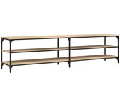vidaXL Mueble de TV metal madera contrachapada 200x30x50 cm, Mueble de Salon, Mueble TV, Mueble TV salon, Mesa de TV, Mueble tele