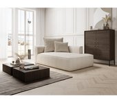 Vente-unique - Chaise longue de pana beige PINETA