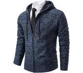 Autumn And Winter New Jersey Men's Casual Sports Coat Solid Color Stand Collar Wweater Grab Fleece Warm Zipper Cardigan