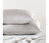 Fundas de almohada de mezcla de Seda Morera, Lino y lyocell para el Cabello y la carne. Juego de 2 fundas de almohada Blancias tamaño King with Cremallera Oculta, transpirables y refrescantes. Regalo ideal para Mujeres.