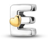 New 925 Sterling Silver Cute Gold Lucky Heart 26 Letter Series Charms Beads Fit Pan Original Bracelets DIY Gifts Fine  Jewelry