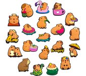 6-20pcs/set Cute New Capybara Series ​for Shoe Charms Accessories for Classic Clog Shoe Decoration Fit Wristband Kids Gifts