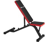 Tectake - Banco de pesas | Respaldo ajustable a 4 niveles | Asiento ajustable a 2 niveles | Cuero sintético resistente