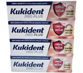 Kukident  Pro Plus Doble Acción Adhesivo para prótesis dentales_ Pack de 4-40 gramos [Total 160 gramos]