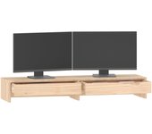 vidaXL Soporte para Monitor Portátil Elevador Color Blanco,  Marrón miel,  Natural y mas