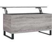 vidaXL Mesa de centro madera contrachapada 90x44,5x45 cm Blanco, Negro, Roble Sonoma Mesita de Salón o Comedor o Auxiliar Mesa de Café Meuble Salón