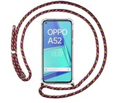Tumundosmartphone Funda Colgante Transparente para Oppo A52 / A72 con Cordon Rosa / Dorado