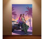 GTA 6 Poster Grand Theft Auto VI Game Poster Canvas Wall Art Painting Game Room Wall Decor Bedroom Wall Art Sticker Home Decor