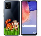 Funda Silicona Transparente para Vivo Y01 diseño Tigre Dibujos