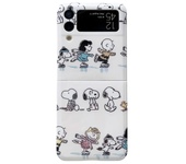 Cute Peanuts Snoopy Charlie Brown Anime Keychain Pendant Phone Case For Samsung Galaxy Z Flip 6 3 4 5 5G Hard Cover Funda