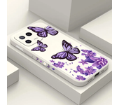 Purple Butterflies Square Silicone Phone Case For Xiaomi 11 Lite 5G NE 14 13T 13 12T 12X 12 Poco M6 X6 X5 X3 F5 Pro C65 Cover