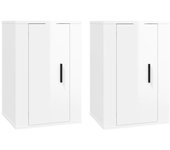 Mueble TV combinadoMuebles para TV de pared 2 uds blanco brillante 40x34,5x60 cm
