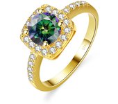 JoyceJelly 22 choices Sterling Silver 925 Rings With 1CT Colorful Moissanite Ring Plated 14K Gold Luxury Jewelry For Engagement