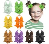 16 Pieces Babies Tiny 3 Inches Hair Bows Rubber Bands Hair Ropes Ponytail Holders for Baby Girls Infant Kids Hair Acessor