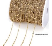 2Meters Stainless Steel Chains Gold Color Lips Beads Beaded Chain for Jewelry Making DIY Necklace Bracelet Accessories