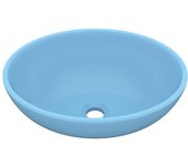 vidaXL Lavabo de Lujo Ovalado Cerámica Mate Tocador Montado Encima Color matte light blue,  matte dark blue,  matte white y mas