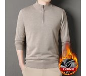 Autumn Winter Men's Sweatshirt Warm Pullover Solid Color Half Zipper Casual Sweater Fleece Long Sleeve Men's Sweatshirts Top