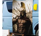 300 Spartans Warrior Last Spartan Helmet Creative Pattern Hanging Flag Polyester Printed Banner Hand Pulled Flag