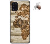 Tumundosmartphone Funda Gel Tpu para Samsung Galaxy A31 diseño Madera 07 Dibujos