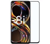 Ociodual Protector de Pantalla Cristal Templado Negro para Realme 8i/Narzo 50 4G, Vidrio Premium con Borde Redondo Antigolpes 9D 9H 0.3mm